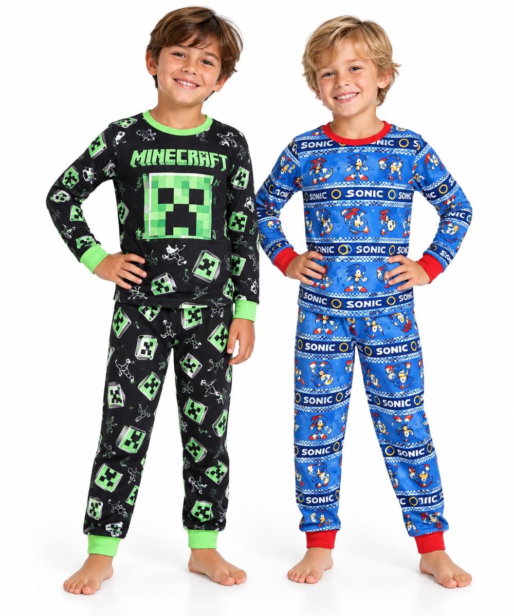 Minecraft Sonic Wonder Nation Boys Pajama Clothing Lot Size 8 Medium 6 Pc